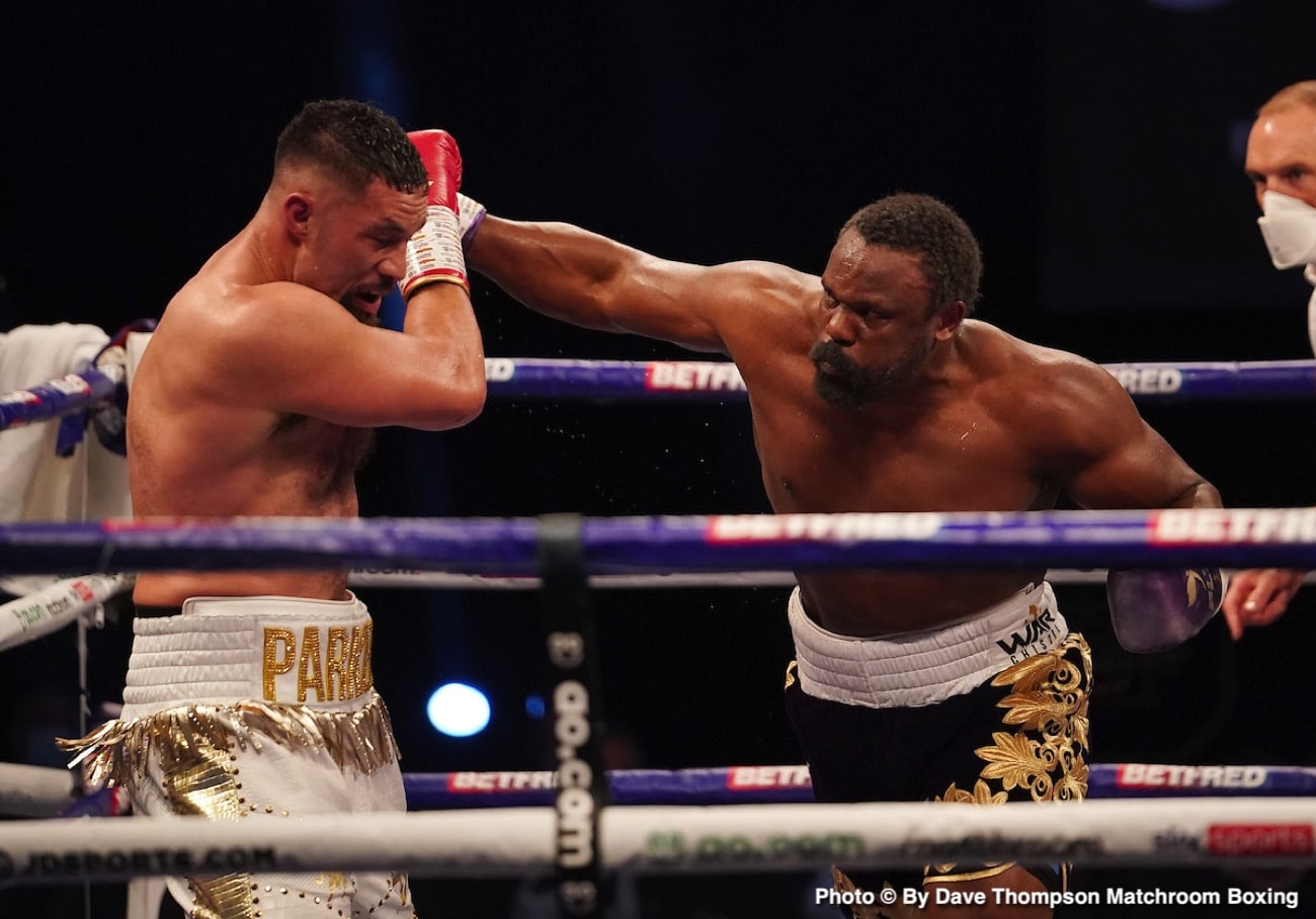 Derek Chisora, Anthony Joshua boxing photo