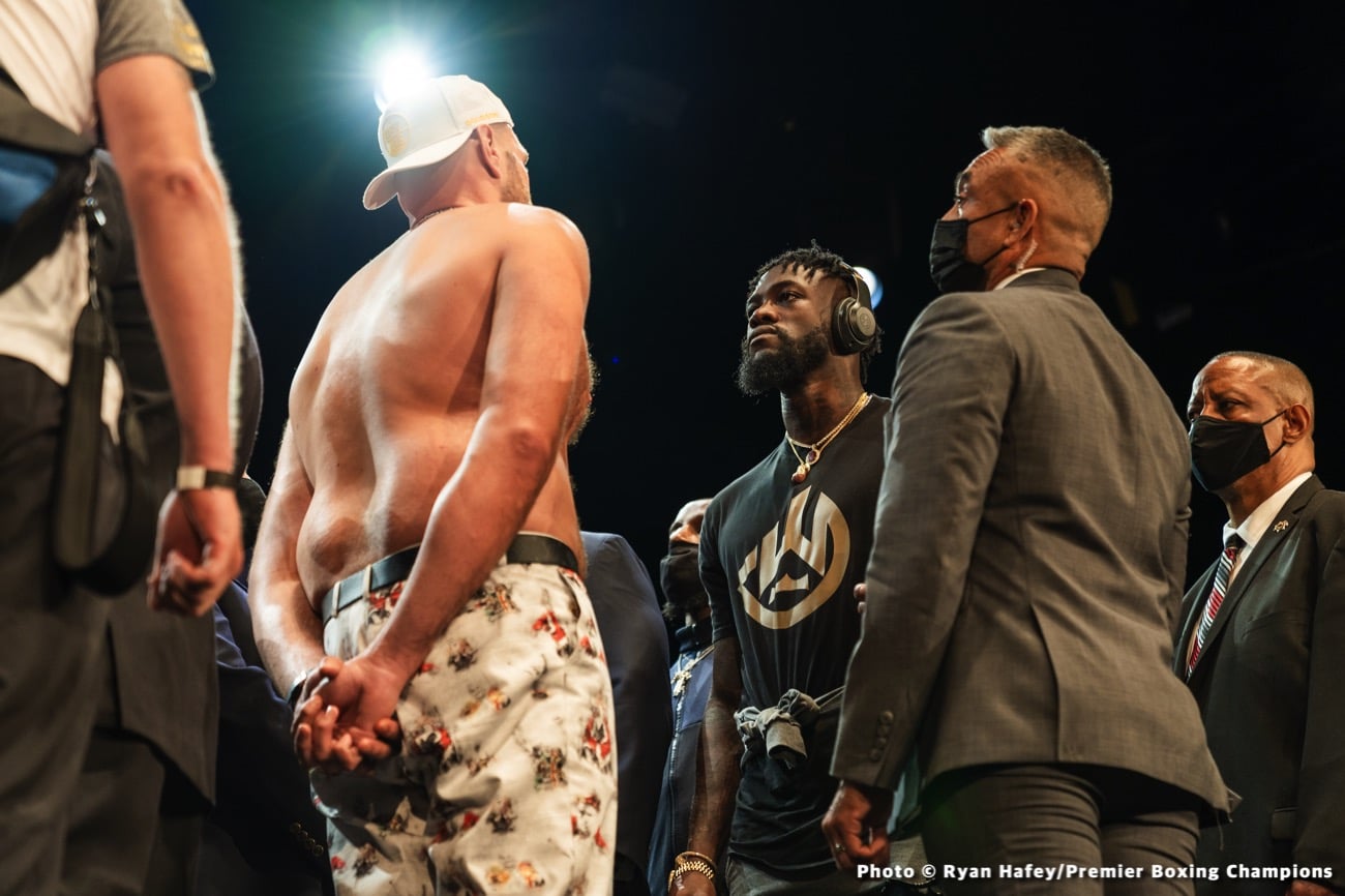 Tyson Fury, Deontay Wilder boxing photo