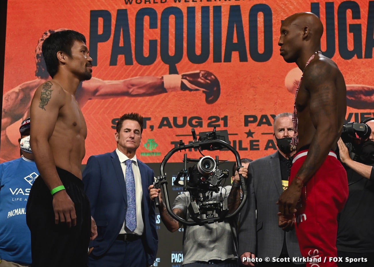Image: Manny Pacquiao 146 vs. Yordenis Ugas - 147 - weigh-in results