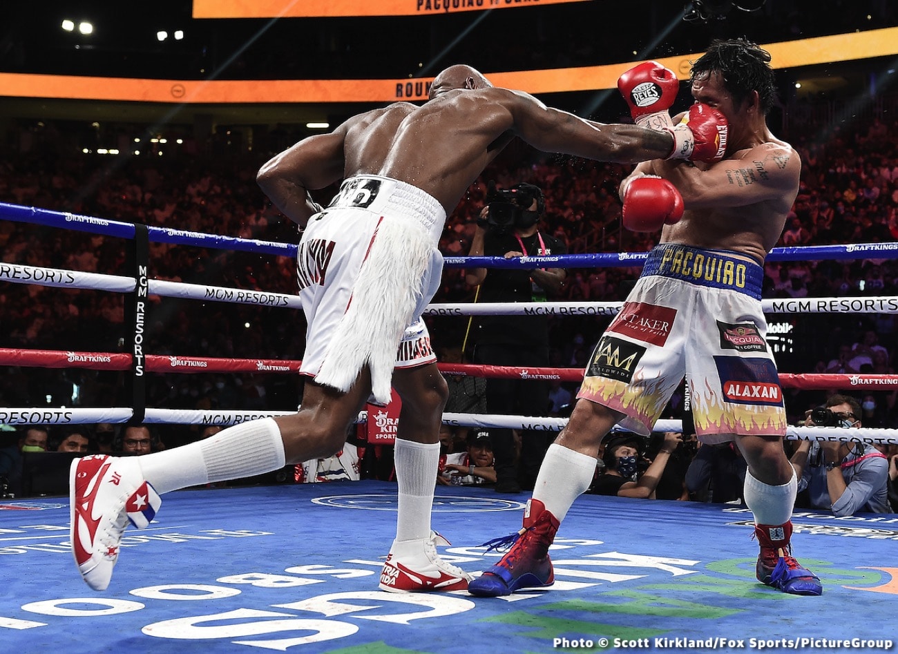Yordenis Ugas, Manny Pacquiao boxing photo