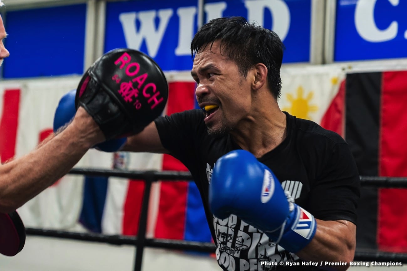 Errol Spence Jr, Manny Pacquiao boxing photo