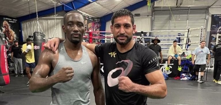 Image: Amir Khan training with Crawford, learning how to beat Kell Brook