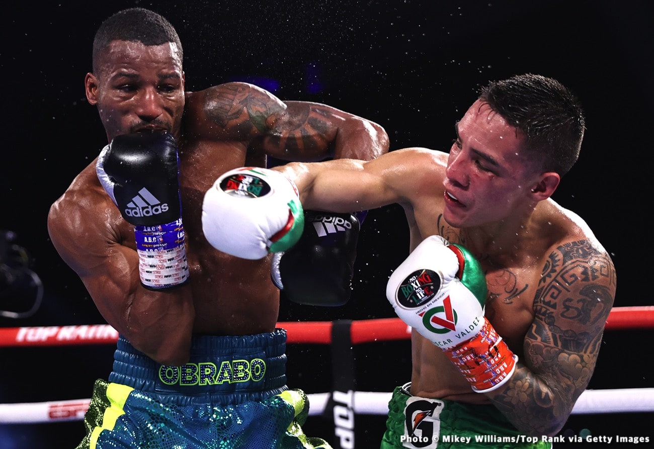 Oscar Valdez, Shakur Stevenson boxing photo and news image
