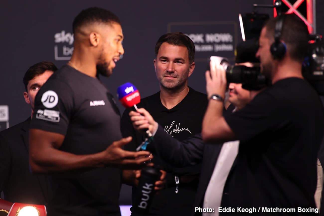 Image: Eddie Hearn says Anthony Joshua wants a "REAL fight" for interim bout