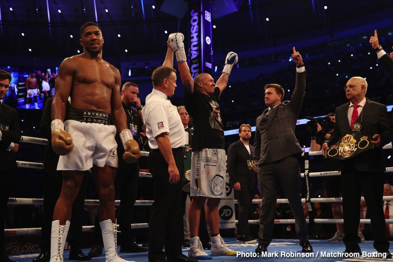 Boxing Image: Eddie Hearn says Joshua vs. Usyk 2 in April at Tottenham or Wembley Stadium