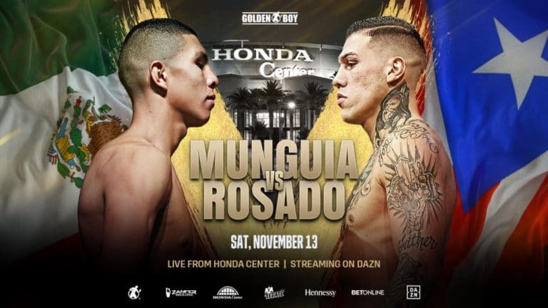 Image: Munguia and Rosado battle on Nov. 13th in Anaheim, LIVE on DAZN