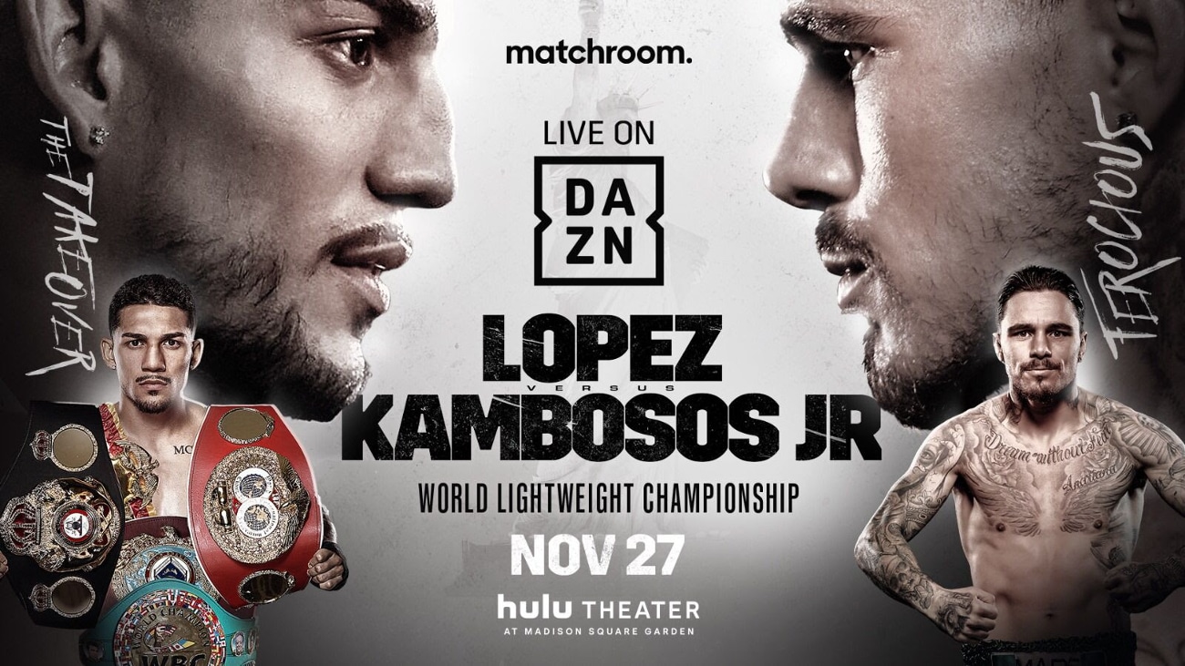 Image: Teofimo Lopez vs. George Kambosos Jr tonight on Dazn