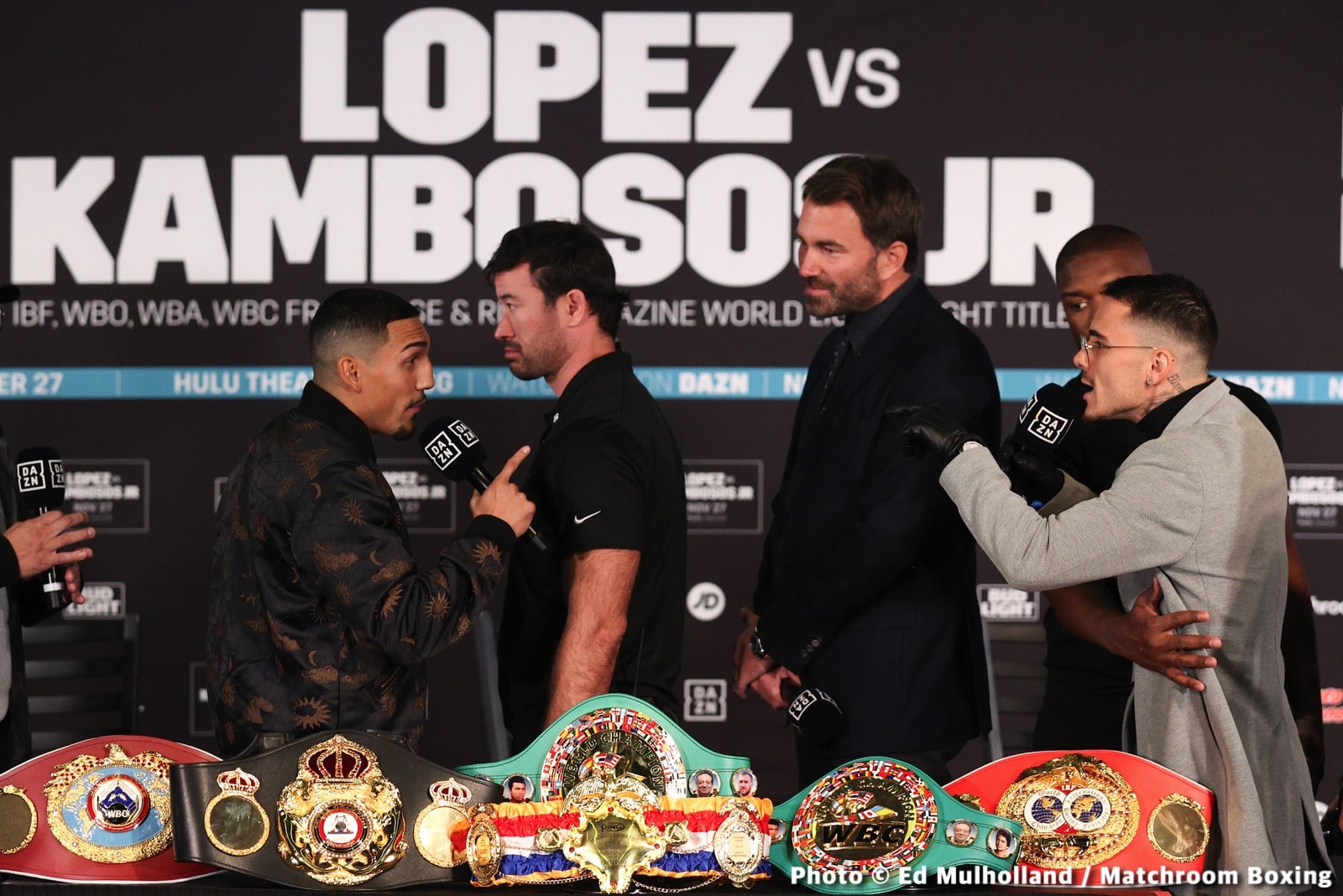 Image: Teofimo Lopez vs. George Kambosos Jr - heated press conference
