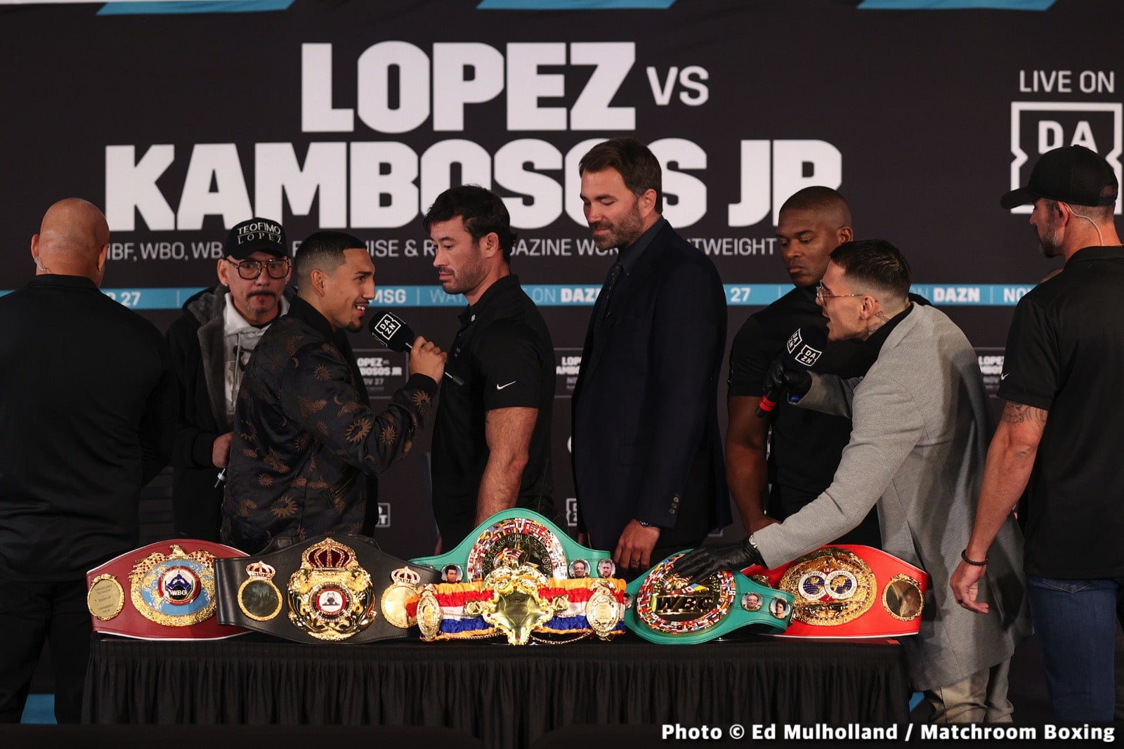 Image: Teofimo Lopez vs. George Kambosos Jr - heated press conference