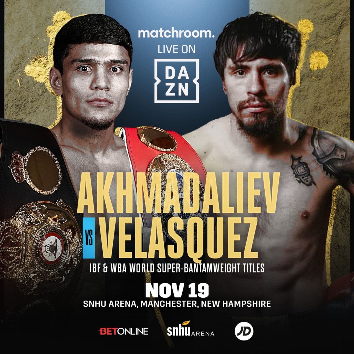 Image: Murodjon Akhmadaliev defends against José Velásquez on Nov.19th on Dazn