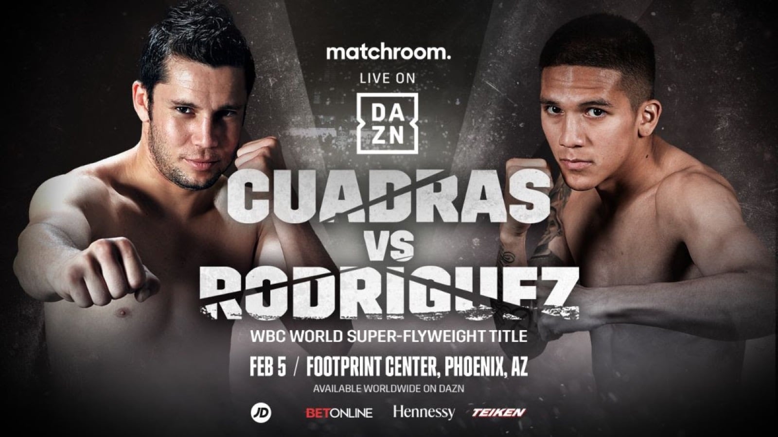 Image: Jesse Rodriguez vs. Carlos Cuadras on Feb.5th in Phoenix, Arizona on DAZN