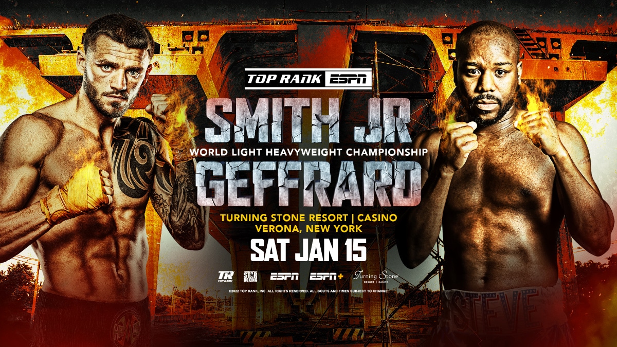 Boxing Image: Joe Smith Jr. makes defense against Steve Geffrard on Jan.15th
