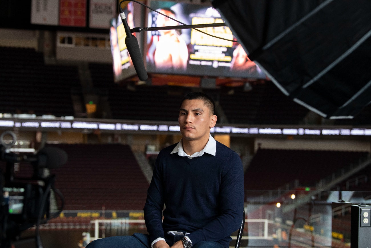 Image: Vergil Ortiz Jr speaks after pulling out of Saturday's fight