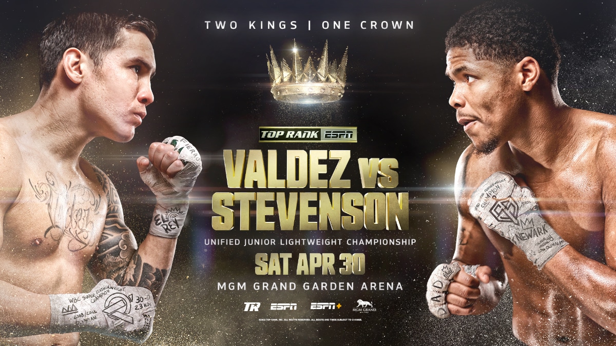 Image: Oscar Valdez vs. Shakur Stevenson next Saturday, April 30th on ESPN