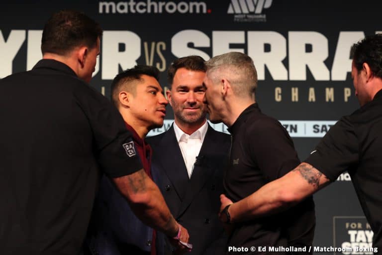 Image: Jessie Vargas vs. Liam Smith - angry face off at weigh-in