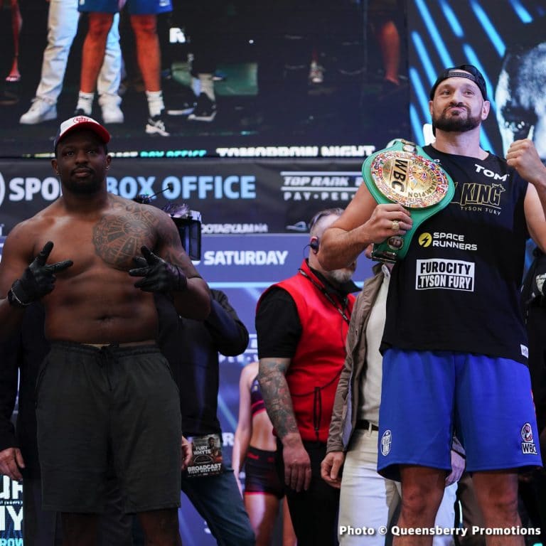 Image: Tyson Fury 264.8 vs. Dillian Whyte 253.25 - Weigh-in results