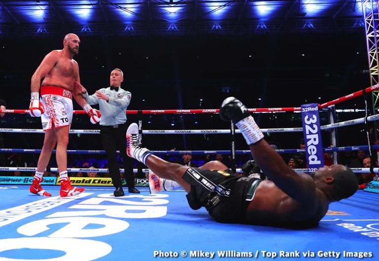 Image: Dillian Whyte says Fury used "illegal" move by pushing him down, wants rematch