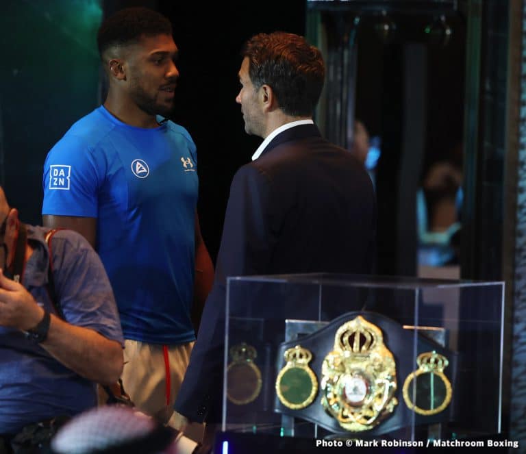 Image: Anthony Joshua says the belts don't "mean s**t"