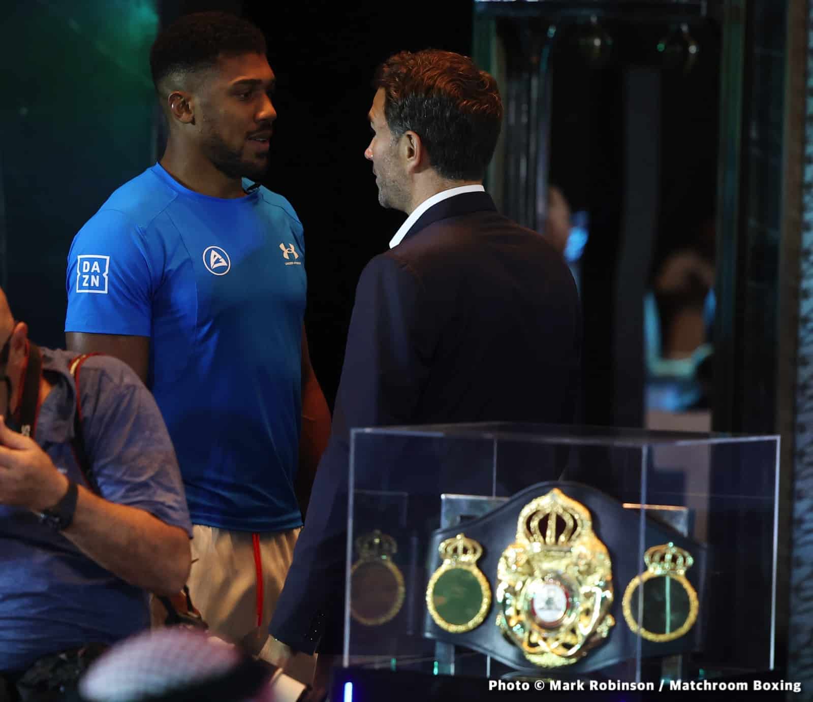 Image: Anthony Joshua says the belts don't "mean s**t"