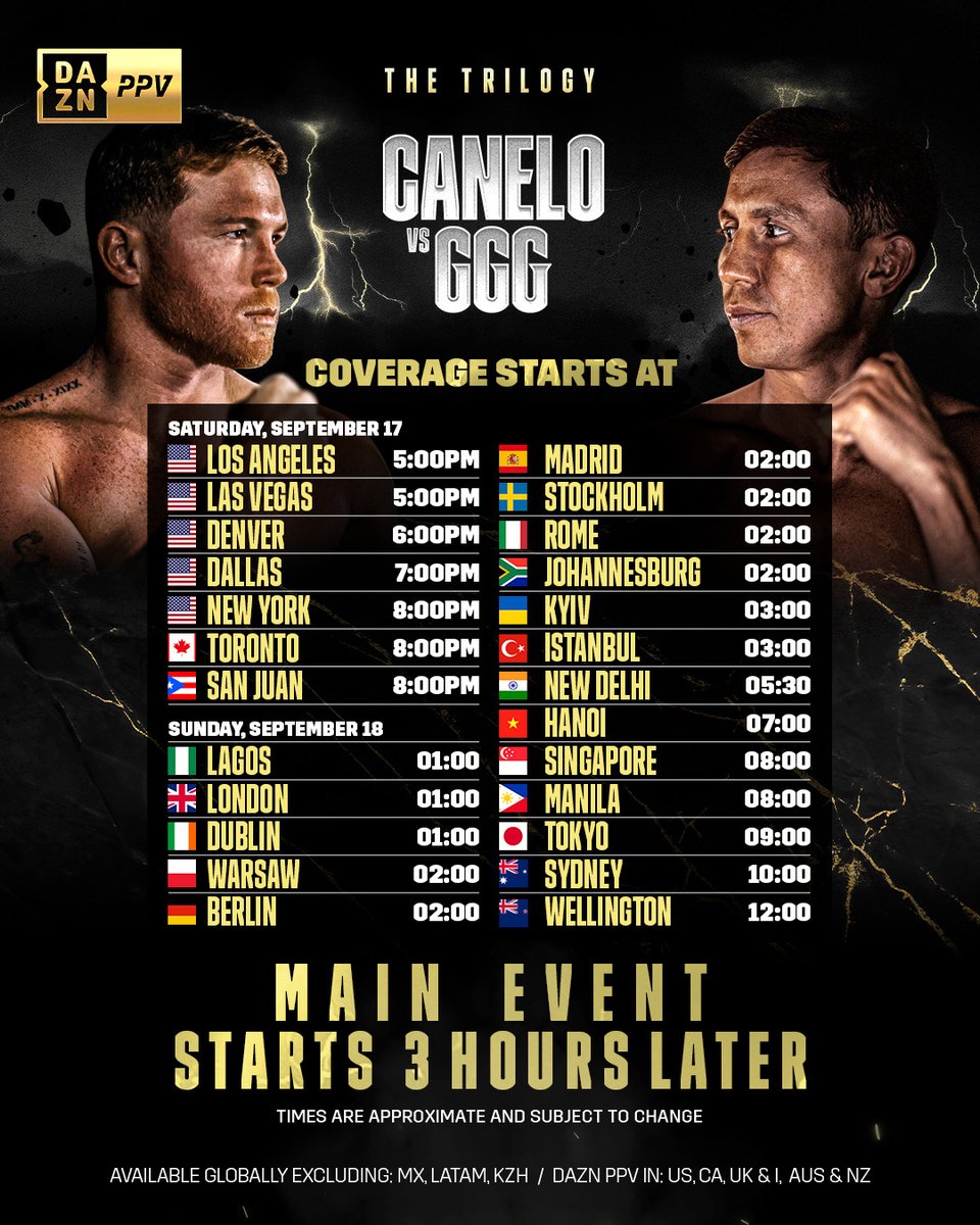 Image: What time is Canelo vs. Golovkin?