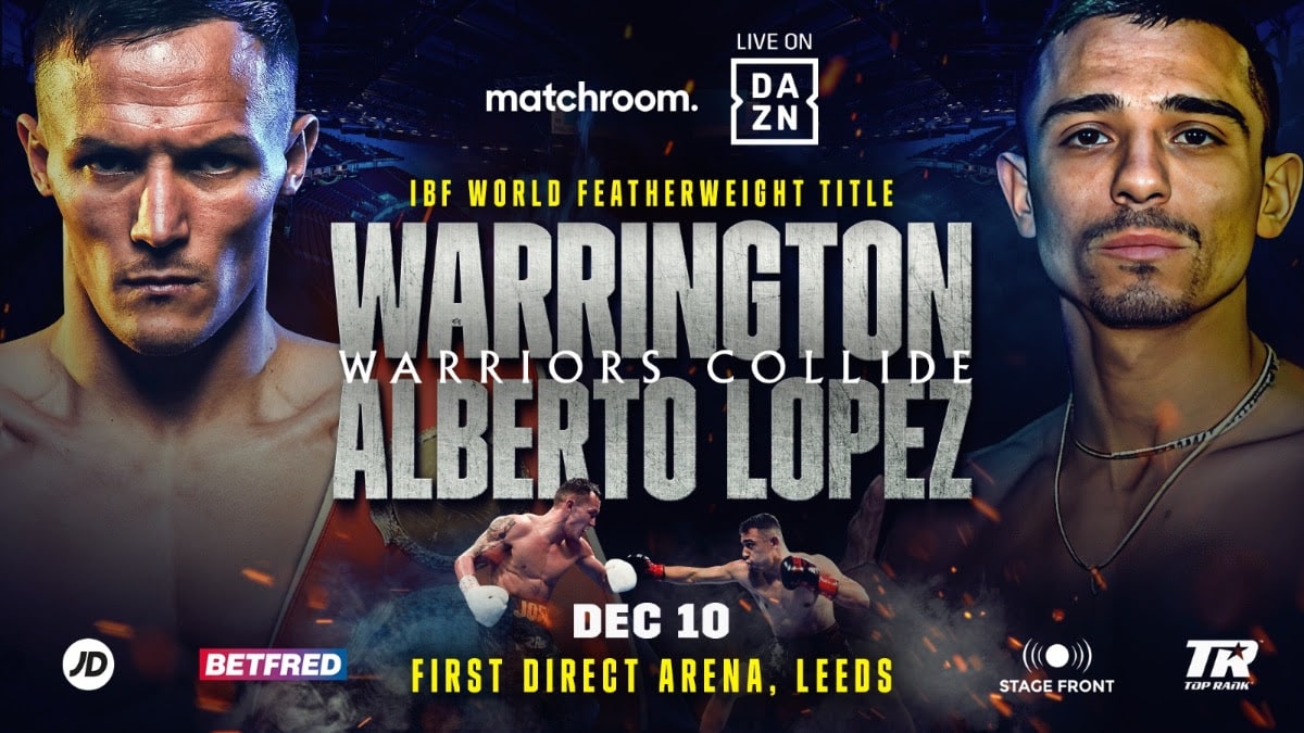 Image: Josh Warrington defends against Luis Alberto Lopez on Dec.10th in Leeds