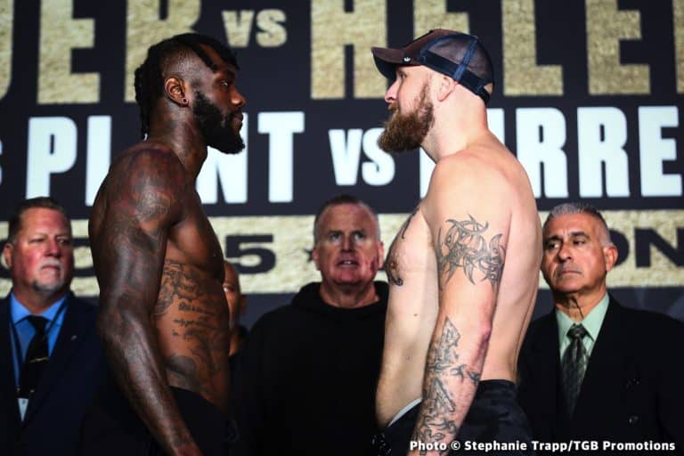 Image: Wilder 214½ vs. Helenius 253¼ - weigh-in results