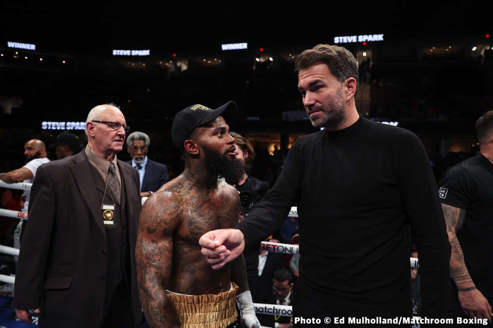 Image: Eddie Hearn denies Montana Love intentionally threw Steve Spark out of ring