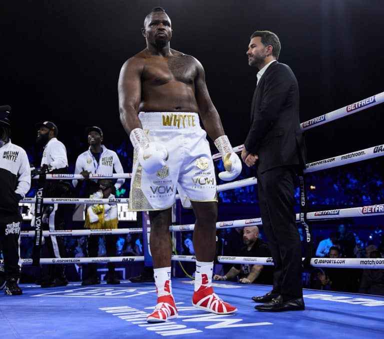 Image: Dillian Whyte complaining about rematch clause in Joshua contract