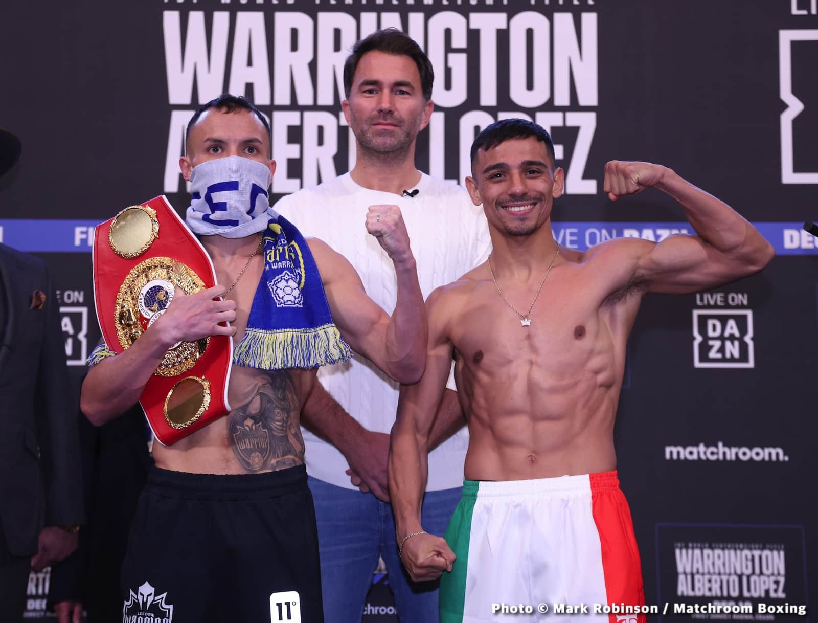 Image: Warrington 125 1/4 vs. Lopez 124 1/4 - weigh-in results