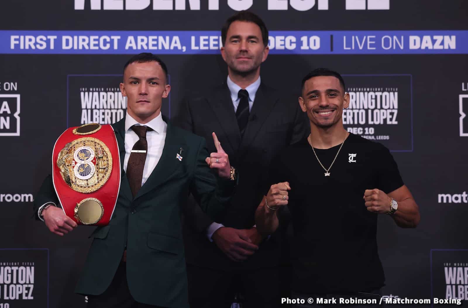 Image: Josh Warrington says Luis Alberto Lopez is "coming into the lions den" on Saturday