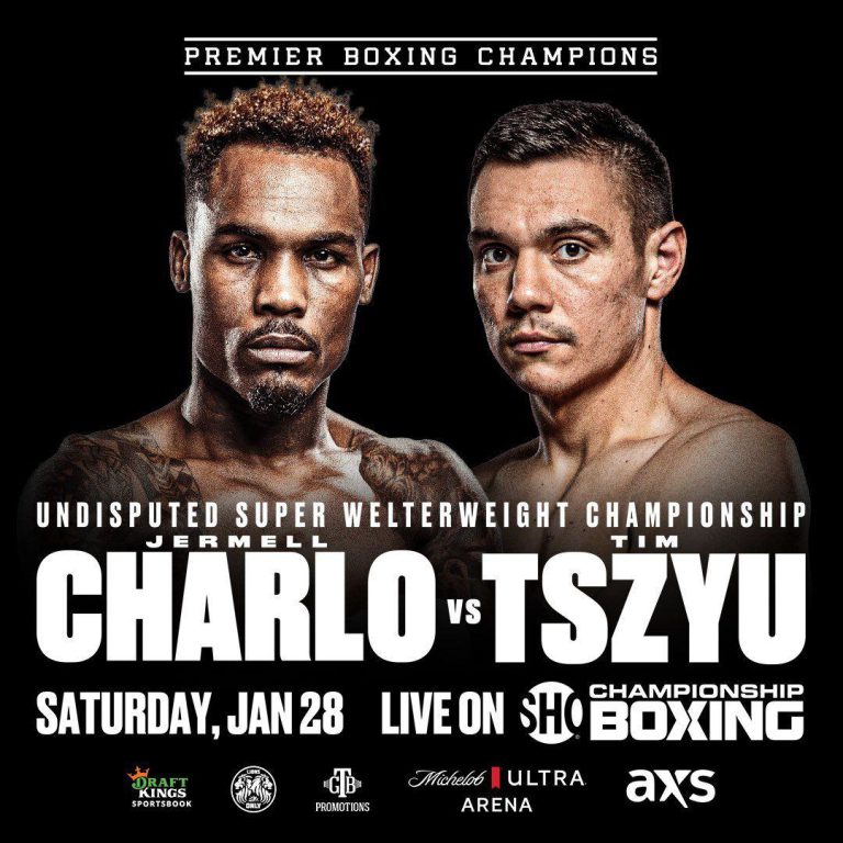 Image: Jermell Charlo defends against Tim Tszyu on Jan.28th on Showtime in Las Vegas