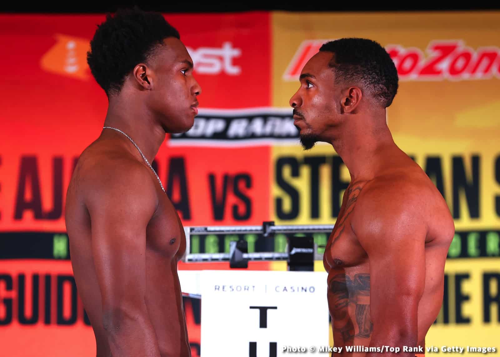 Image: Efe Ajagba vs Stephan Shaw: Ajagba tries to intimidate Shaw at weigh-in