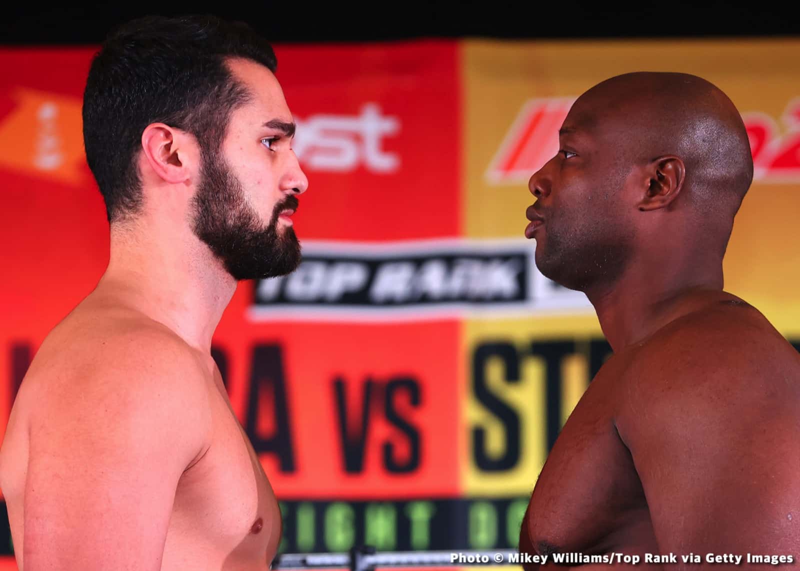 Image: Efe Ajagba vs Stephan Shaw: Ajagba tries to intimidate Shaw at weigh-in