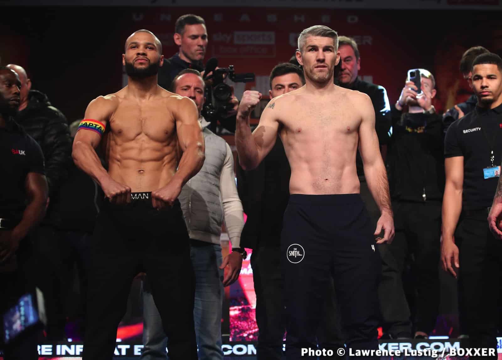 Image: Eubank Jr wears rainbow armband at weigh-in with Smith