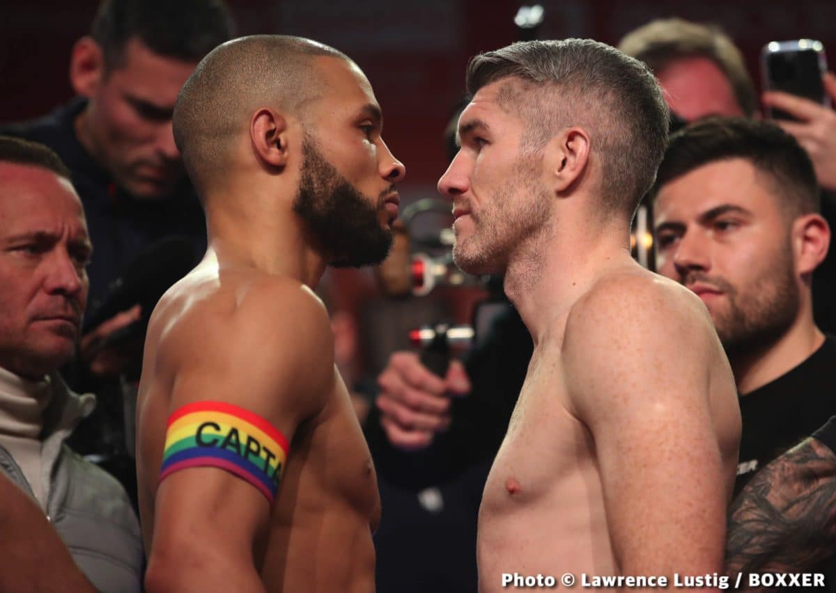 Image: Eubank Jr wears rainbow armband at weigh-in with Smith