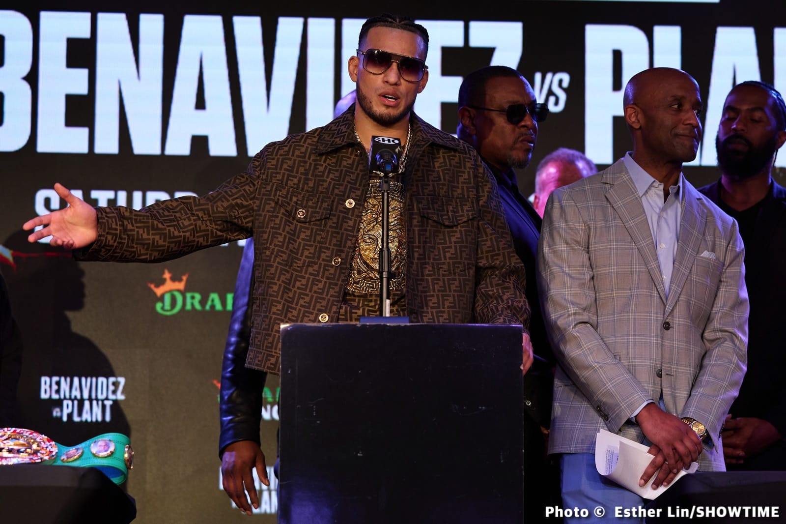 Image: David Benavidez & Caleb Plant angry press conference