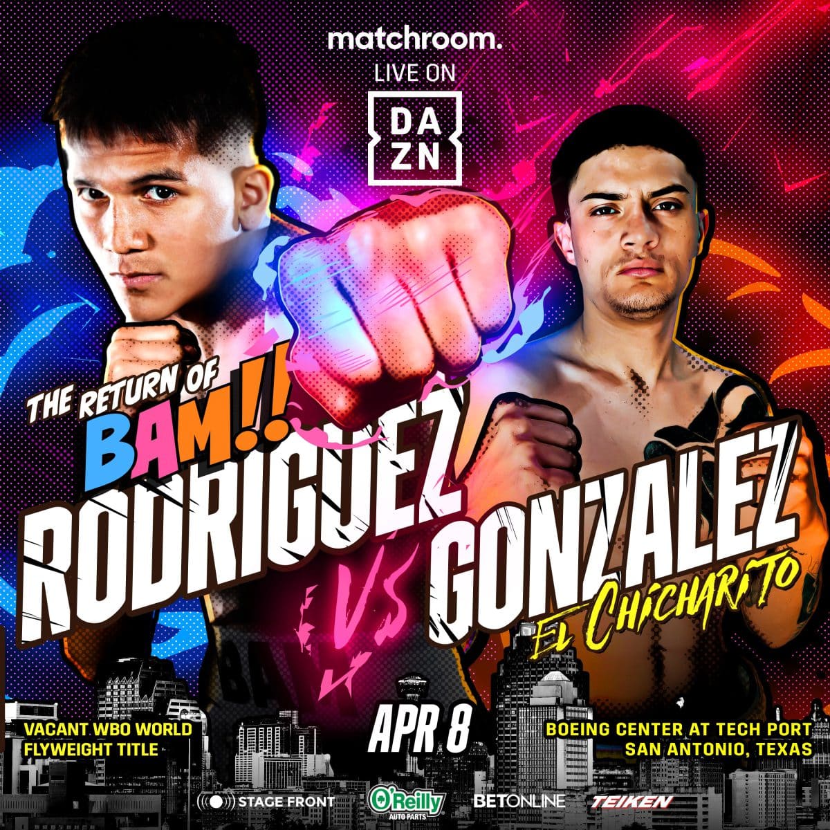 Image: Jesse ‘Bam’ Rodriguez vs. Cristian Gonzalez on April 8th in San Antonio, TX