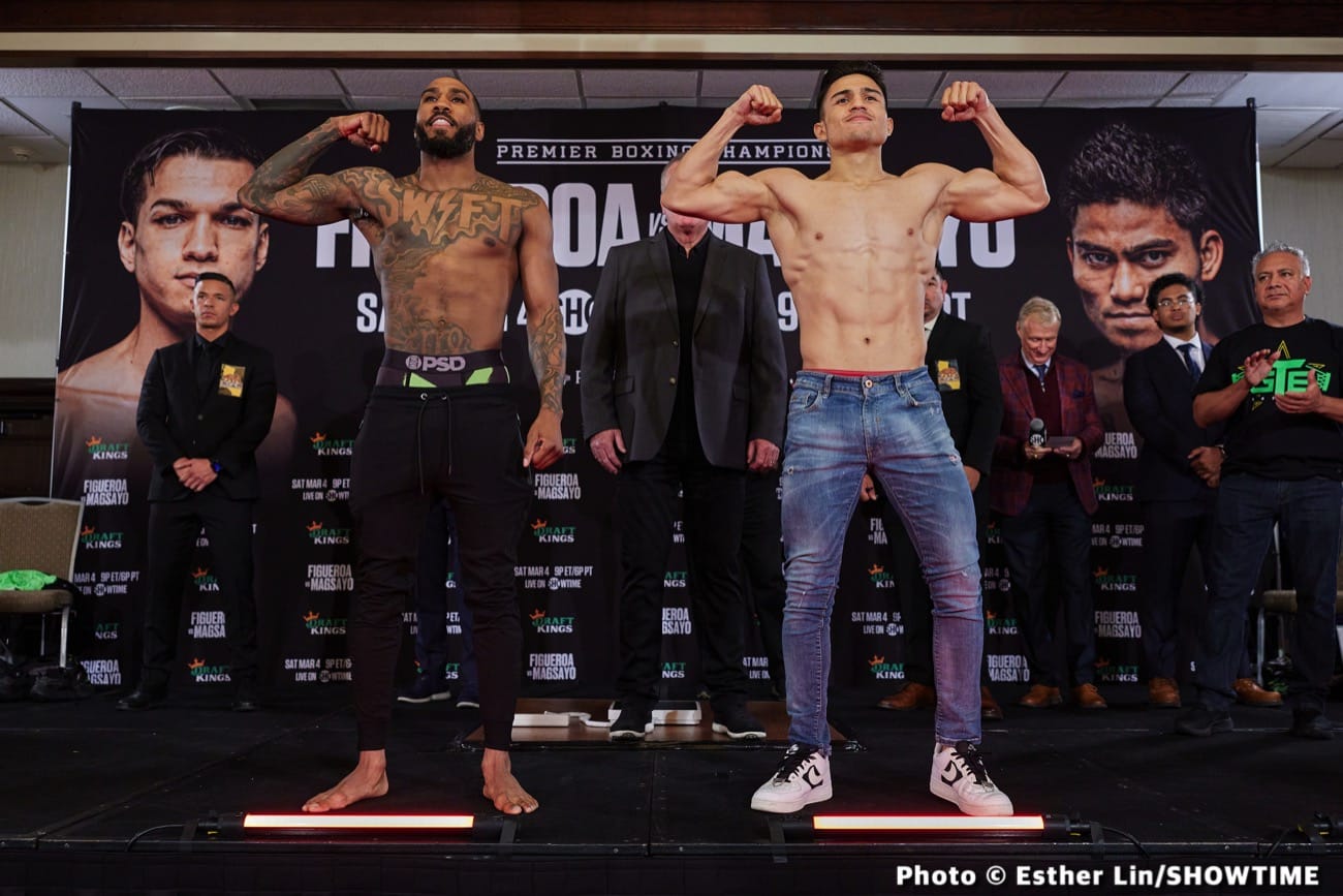 Image: Brandon Figueroa vs. Mark Magsayo - weigh-in results