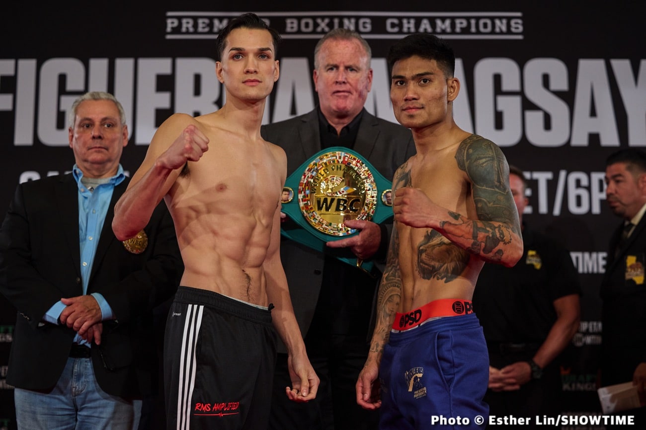 Image: Brandon Figueroa vs. Mark Magsayo - weigh-in results