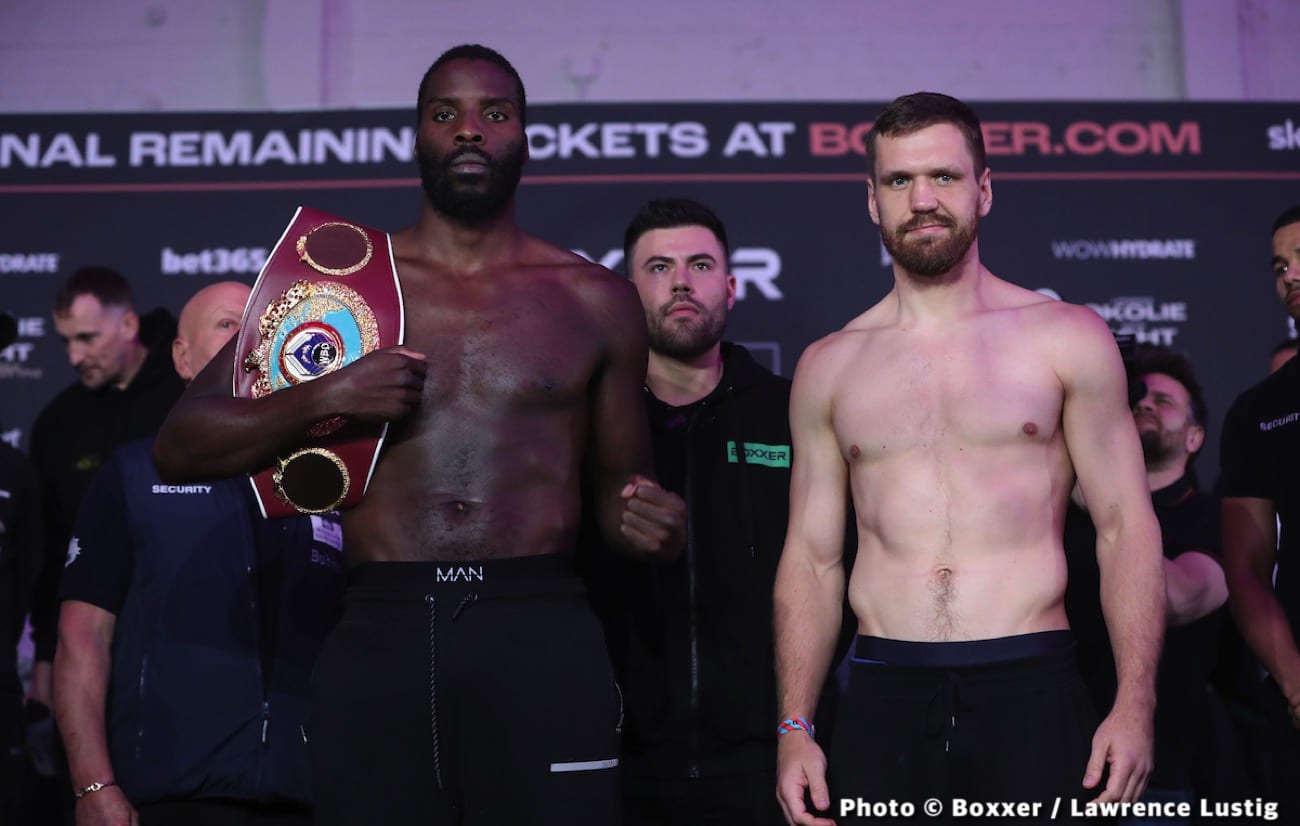 Image: Lawrence Okolie - David Light - weights for Saturday's fight on Sky Sports