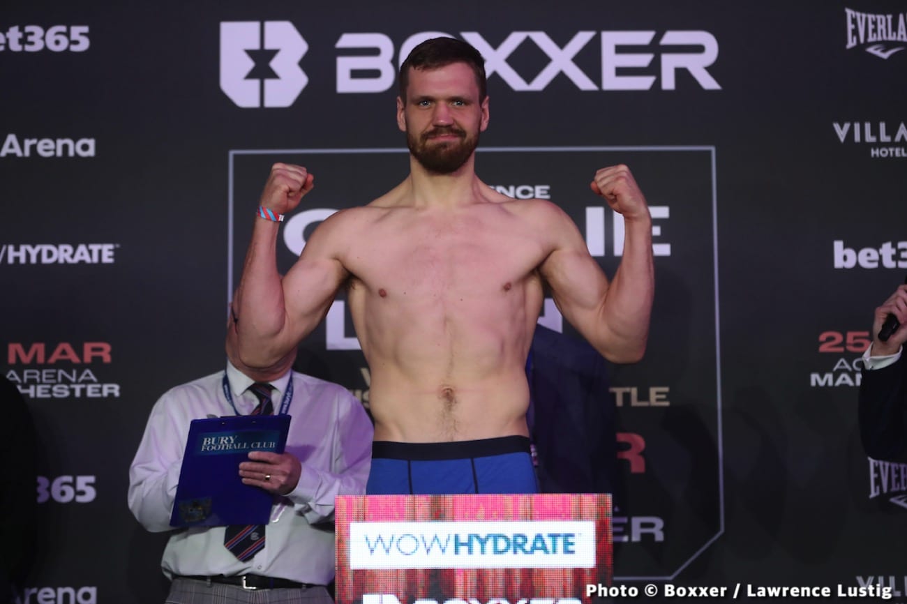 Image: Lawrence Okolie - David Light - weights for Saturday's fight on Sky Sports