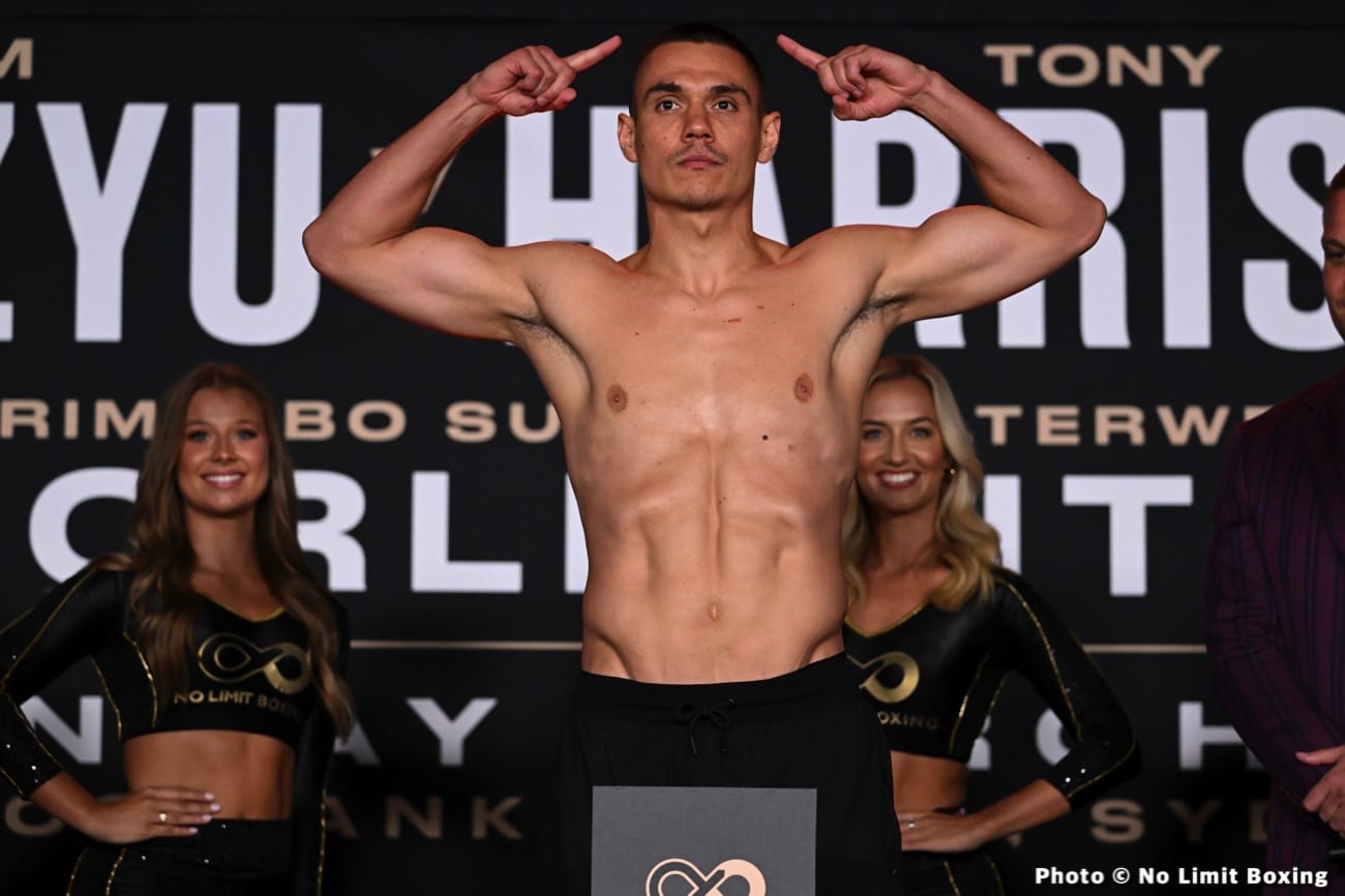 Image: Tim Tszyu 153.5 vs. Tony Harrison 153.5 - Official Showtime Weigh In Results