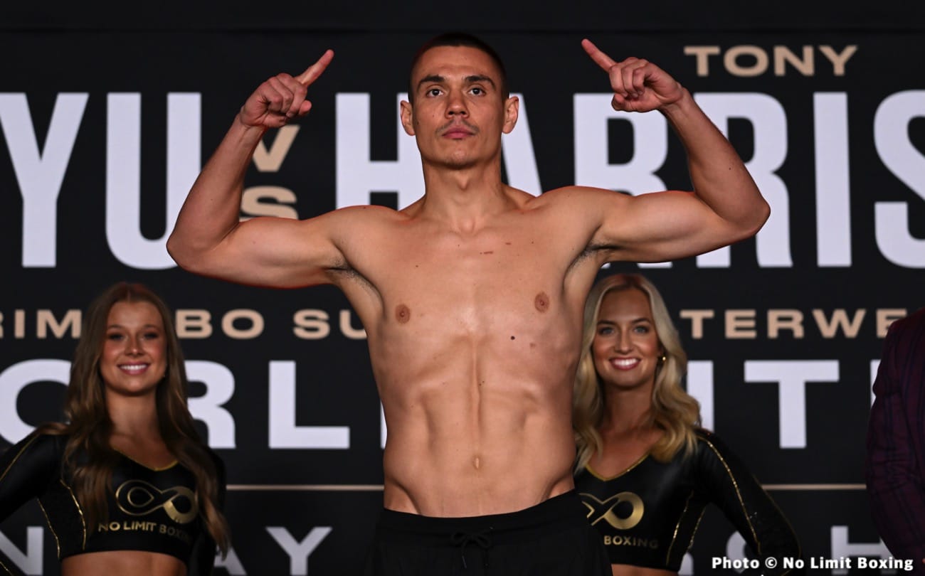 Image: Tim Tszyu 153.5 vs. Tony Harrison 153.5 - Official Showtime Weigh In Results