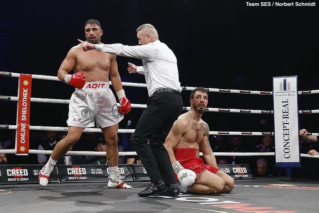 Image: Boxing results: Agit Kabayel stops Agron Smakici in 3rd round