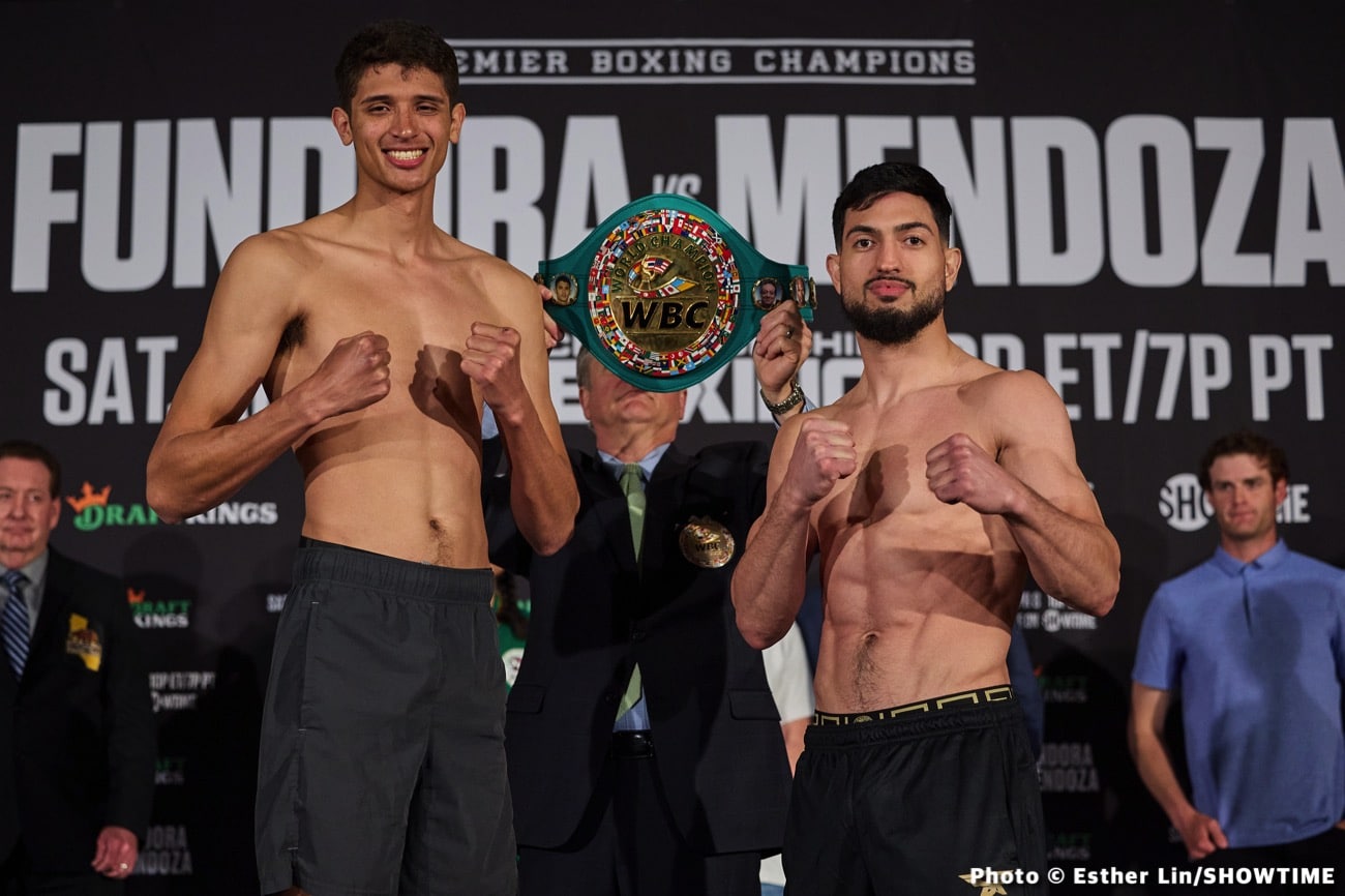 Image: Sebastian Fundora 153.3 vs. Brian Mendoza 153.5 - weigh-in results for Saturday on Showtime