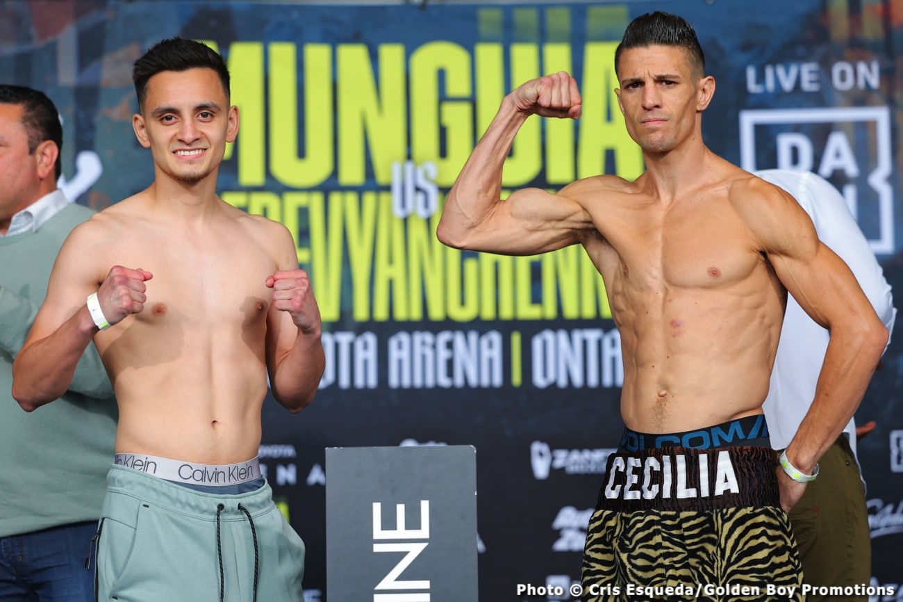 Image: Jaime Munguia 167.4 vs. Sergiy Derevyanchenko 167.4 - weigh-in results