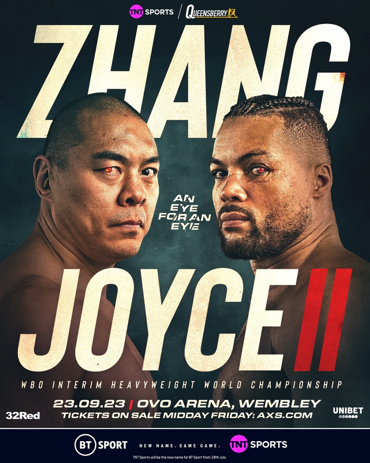 Image: Joe Joyce vs Zhilei Zhang rematch on September 23 in London