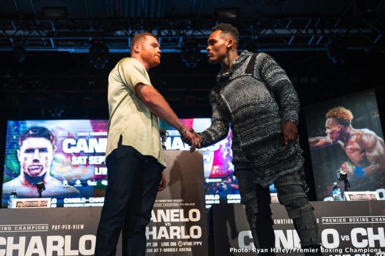 Image: Canelo vs. Charlo first face-off: Jermell towers over Alvarez