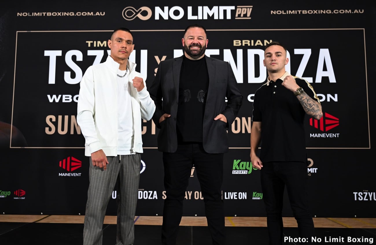 Image: Tim Tszyu set to face Brian Mendoza on October 15th in Australia