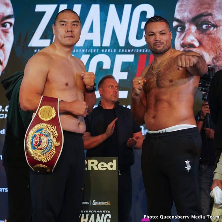 Image: Joyce vs Zhang II tonight: Will the extra weight help Joe?